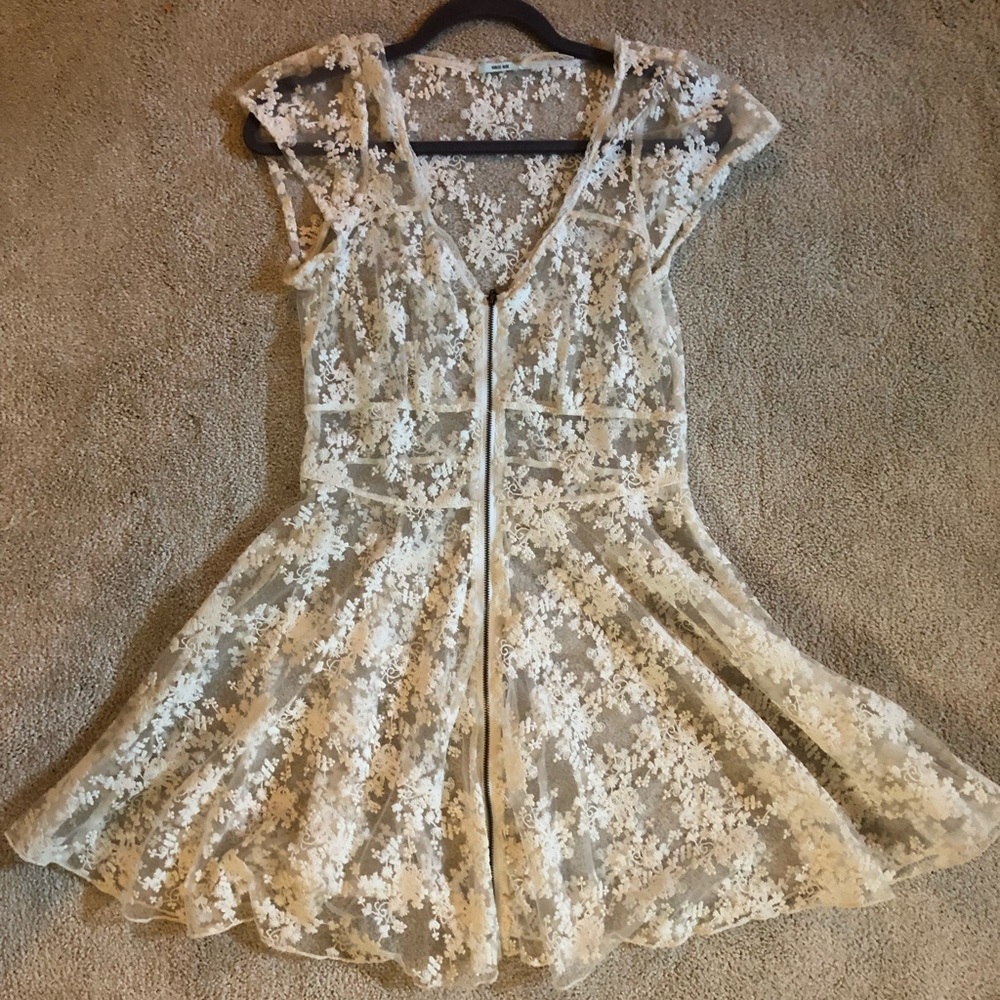 Cream and white lace dress